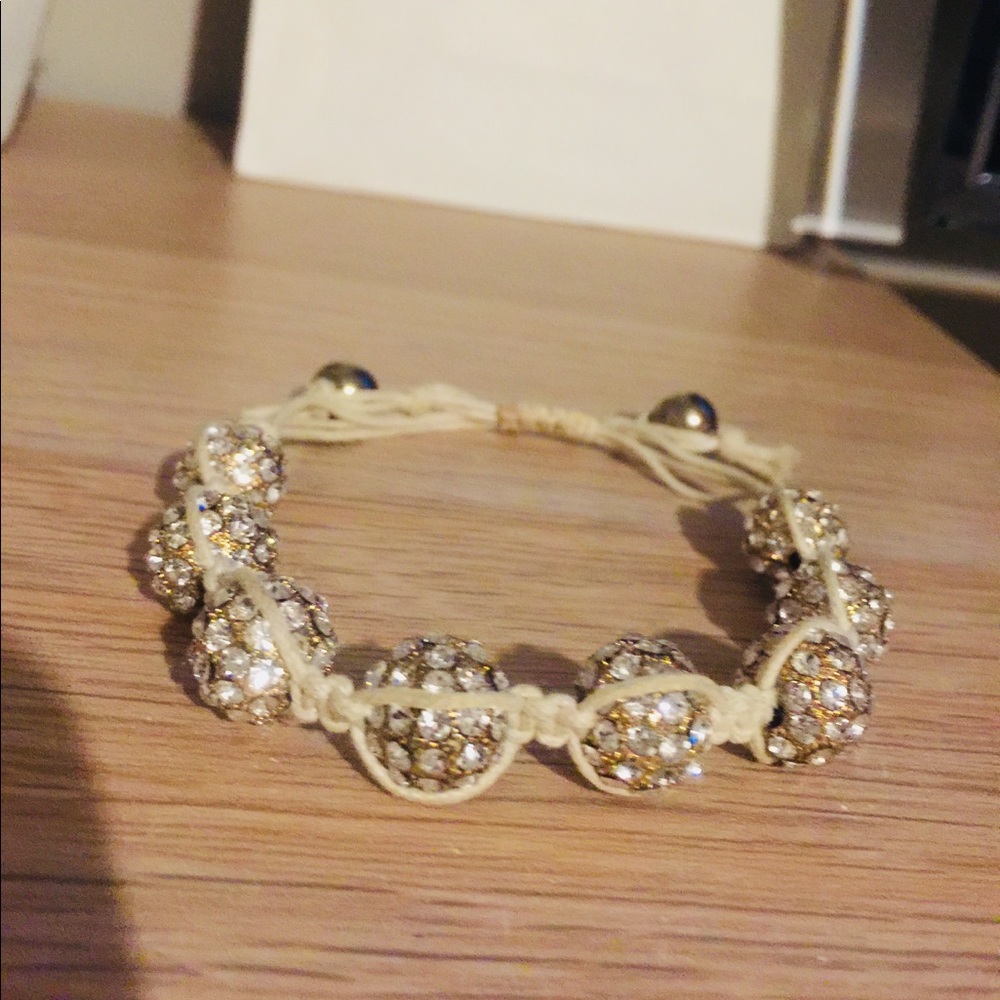 Shamballa Bead Bracelet in white - Picture 2 of 3